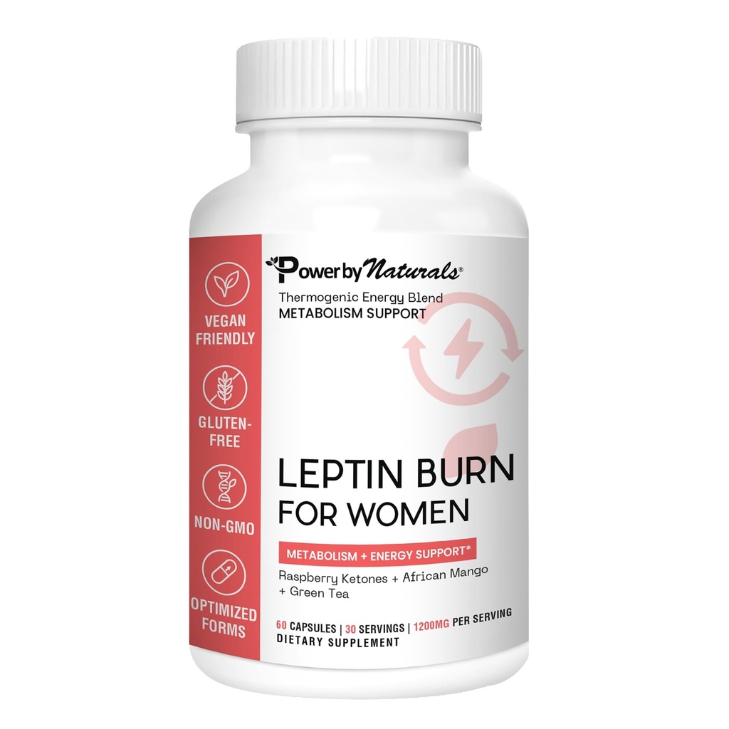 Power by Naturals Leptin lisäravinteet laihtuminen naisille Painonlasku Lisäravinteet Naiset afrikkalainen mango, vihreä tee & omenaviinietikka 60 kapselia
