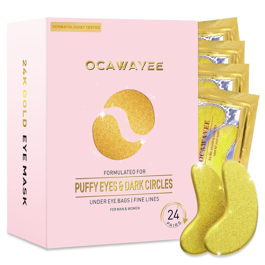 Under Eye Patchs for Women - Under Eye Maskes with Aundundant Collagen for Beauty & Personal Care - Smooths Fine Lines & ryppyjä / Delays Ikääntyminen / Vähentää Tummat ympyrät & Eye Bags & Puffy Eyes (24 paria)