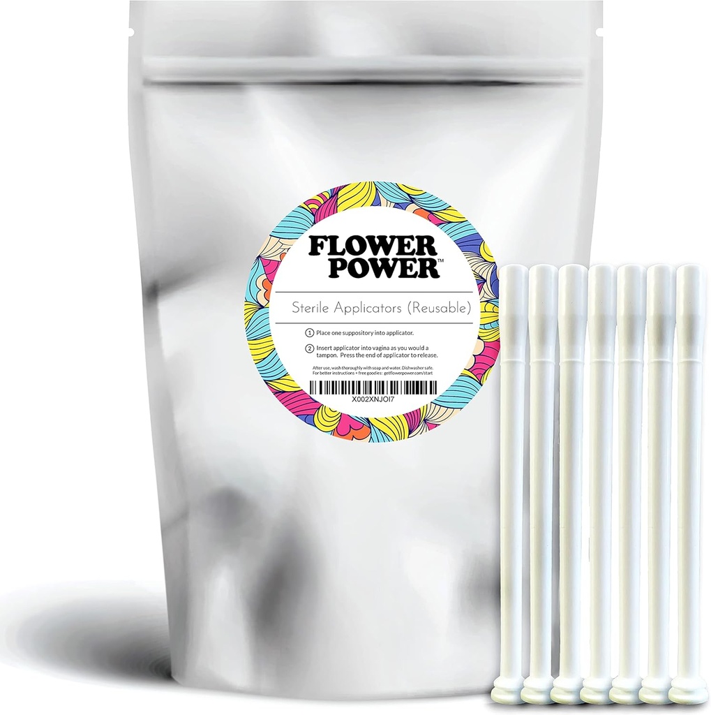 Flower Power Vaginal Suppositor Applicators - Vaginal Suppositor Applicator Pack Boric Acid Suppositories Kapselit - 7 kpl.