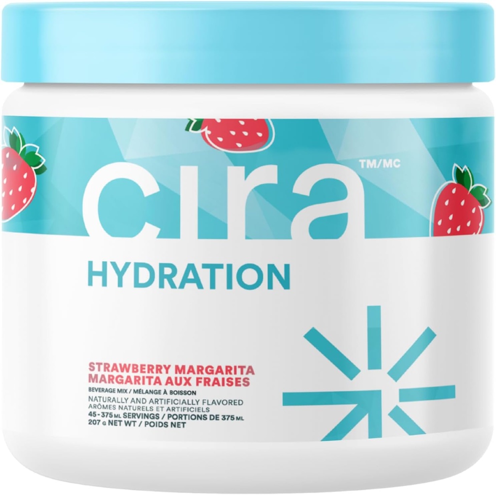 Cira Hydration Powder (45 tarjoilua) - Elektrolyyttijuoma Mix Himalayan Salt for Dehydration Relief and Recovery - Mansikka Margarita