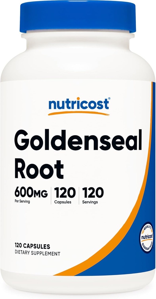 Nutricost Goldenseal juuri 600mg, 120 kapselia - ei-GMO, Gluteeniton, kasvissyöjä kapselit