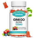 Ginkgo Biloba Gummies for women and men, Brain Supplement Paranna parempaa mielialaa ja keskittymistä, Vegaani mixed marja maku 60 Count