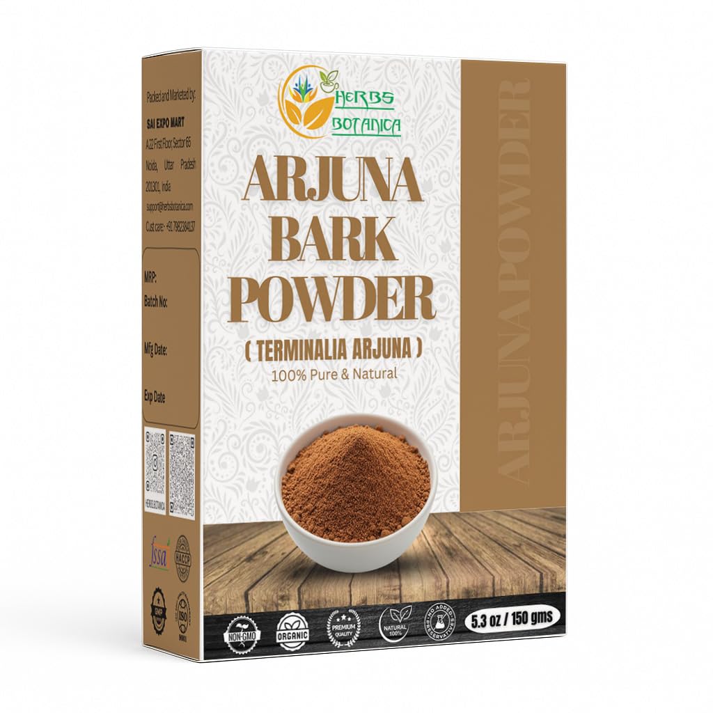 Yrtit Botanica Arjuna Powder 100% Pure Arjuna Bark Powder (Arjun Ki Chaal) Herbal Tea & Wellness ...