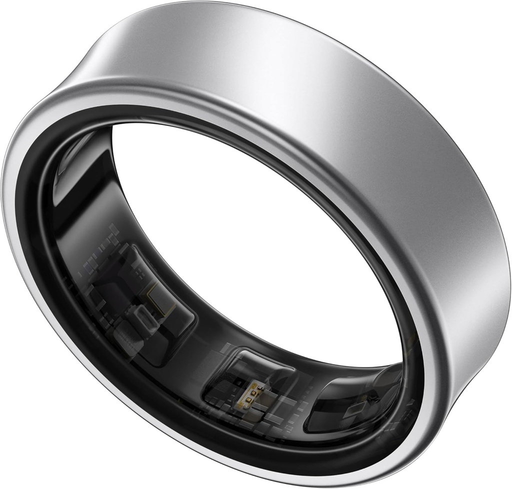 SAMSUNG Galaxy Ring, AI Smart Ring, Koko First w/size Kit, Ei sovelluksen tilaus, Fitness Monitor, Lepotilan seuranta, Jopa 7 päivän akku, Koko 8, Titaani hopea [US versio, 1Yr valmistajan takuu]