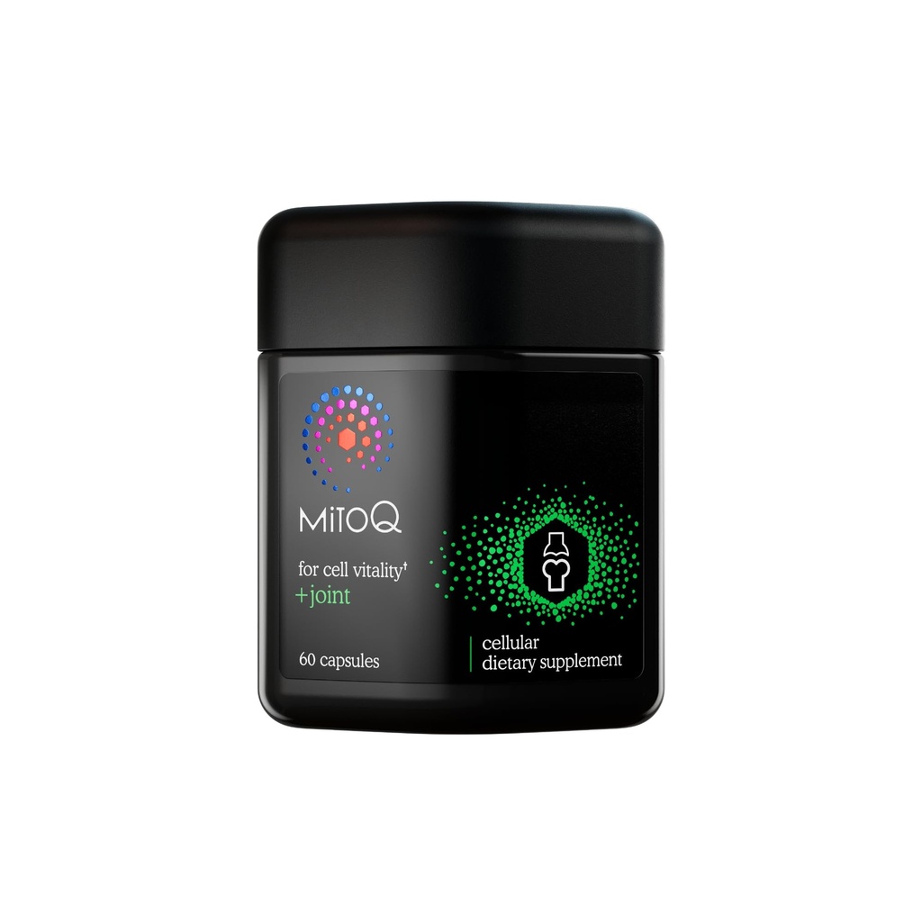 MitoQ +Joint Advanced CoQ10 Antioksidantti täydentää - sisältää Mitoquinol Mesylaattia & Green Lipped Mussel Omega Oil Extract - tukee terve nivelten, liikkuvuus ja solujen elinvoima (60 Softgel kapselit)