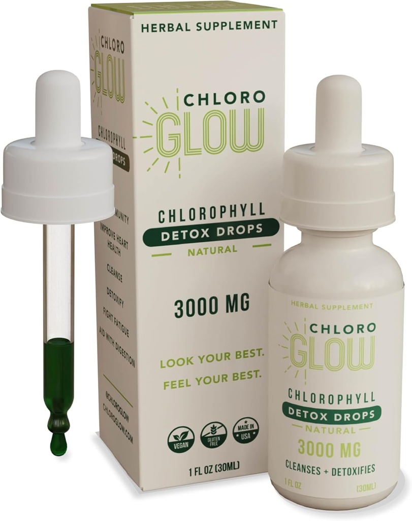 Kloroglow Nestemäinen klorofylli happi tipat 3000 mg ...