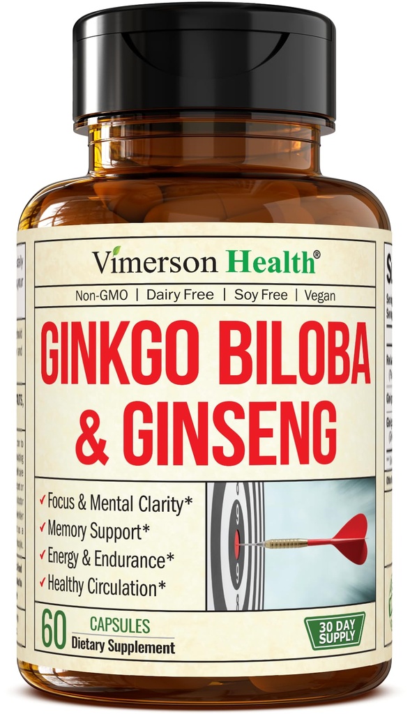 Asian Ginseng ja Ginkgo Biloba Lisäravinteet ... Panax Ginseng Extract 700mg + Ginko Biloba 720mg...