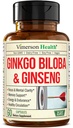 Asian Ginseng ja Ginkgo Biloba Lisäravinteet ... Panax Ginseng Extract 700mg + Ginko Biloba 720mg...