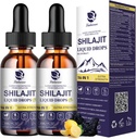 (2 Pack) Shilajit för män och kvinnor, 16-i-1 flytande Shilajit droppar, spårmineraler, Ginseng, gurkmeja, Ashwagandha, Immune Support, Energy Boost & Joint Health, 2 FL Oz