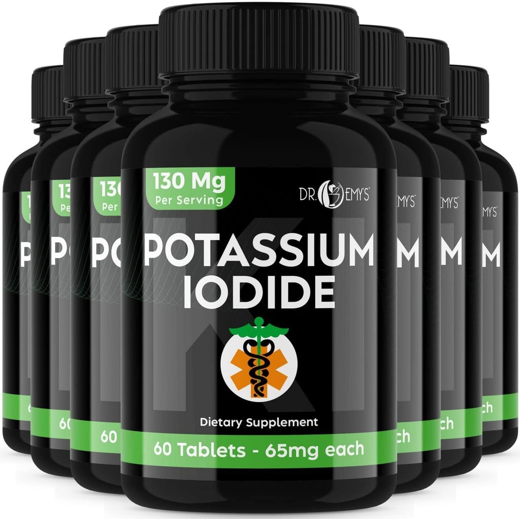 Kaliumjodidpiller tabletter - 7-pack 130 mg portioner totalt 420 tabletter -Dr Emys kaliumjodid tabletter