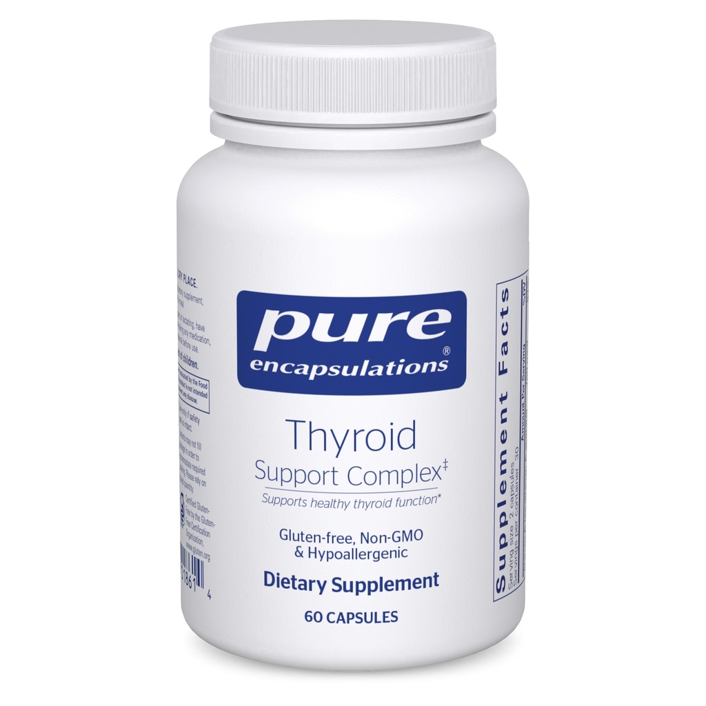 Rena inkapslingar Thyroid Support Complex - Stöder Thyroid Health * - Antioxidantinfusion - med Ashwagandha & Iodine - Non-GMO & Vegetarian - 60 kapslar