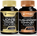 WELLNESS LABSRX Lions Mane -lisäkapselit ja sienikapselit