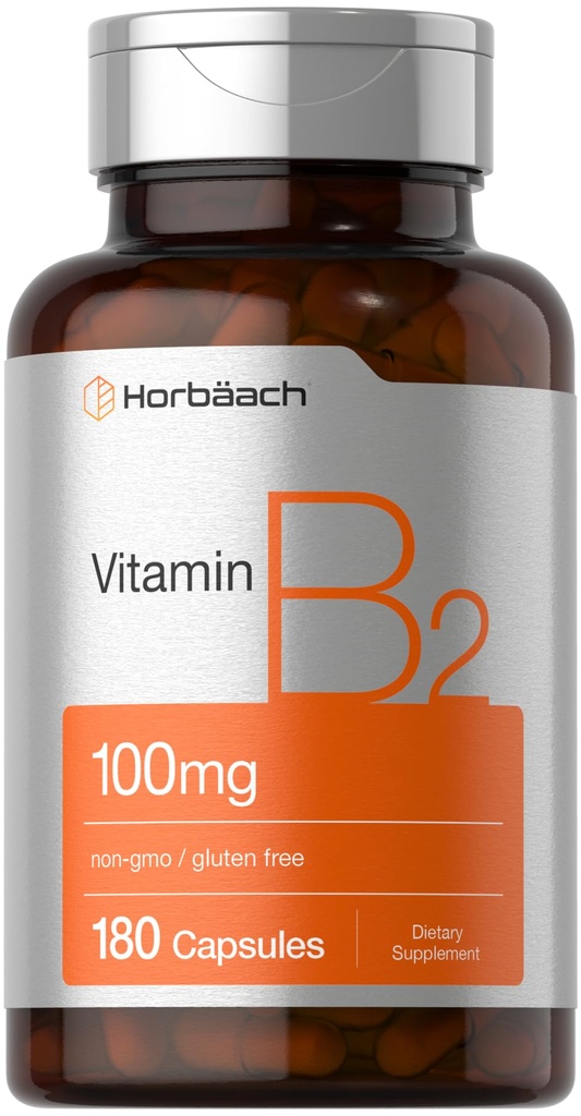 Horbäach B2-vitamiini 100 mg ... 180 kapselia... Riboflaviini- täydennysosa...