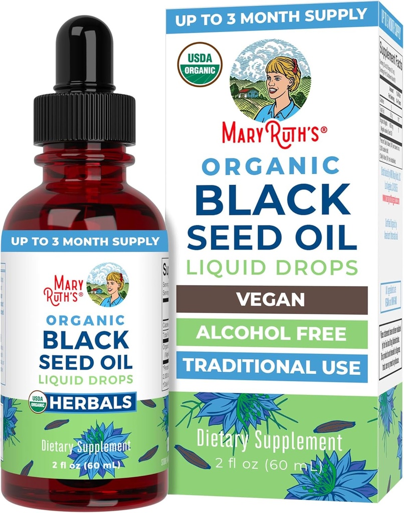 MaryRuth Organics Black Seed Oil Liquid Drops Cold Pressed ...