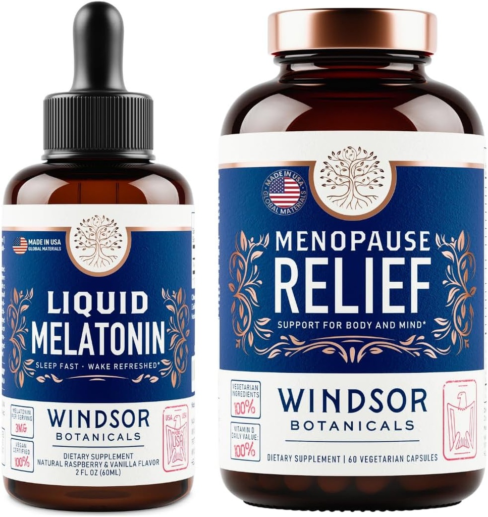 WINDSOR BOTATICALS Menopause Multivitamiini ja neste melatoniini 3 mg - naisten terveyden tuki Bundle