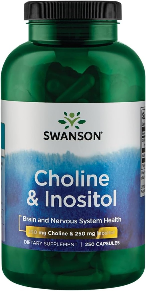 Swanson Choline & Inositol Nerve Support Mental Funktion 250/250 Milligram 250 kapslar