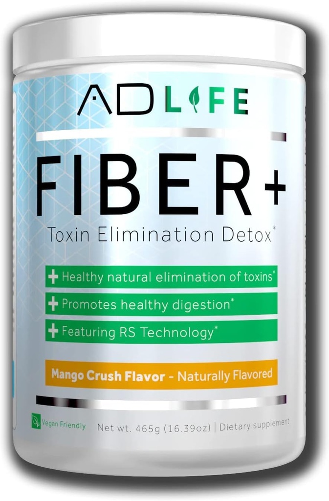 Projekti AD Fiber+ Vegan Fiber Supplement Powder, tukee Gut Health ja Ruoansulatuskanavan (Mango, 16.4 oz)
