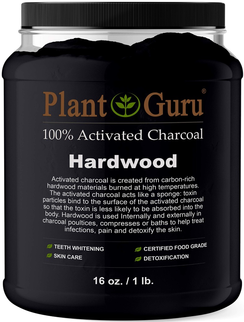 Aktivoitu Charcoal Powder Bulk - 1 lb. Jar - Hardwood - Food Grade Kosher ei-GMO - Hampaiden valkaisuun, naamarit ja saippuan valmistus. Edistää luonnollista vieroitusta ja auttaa digestiota