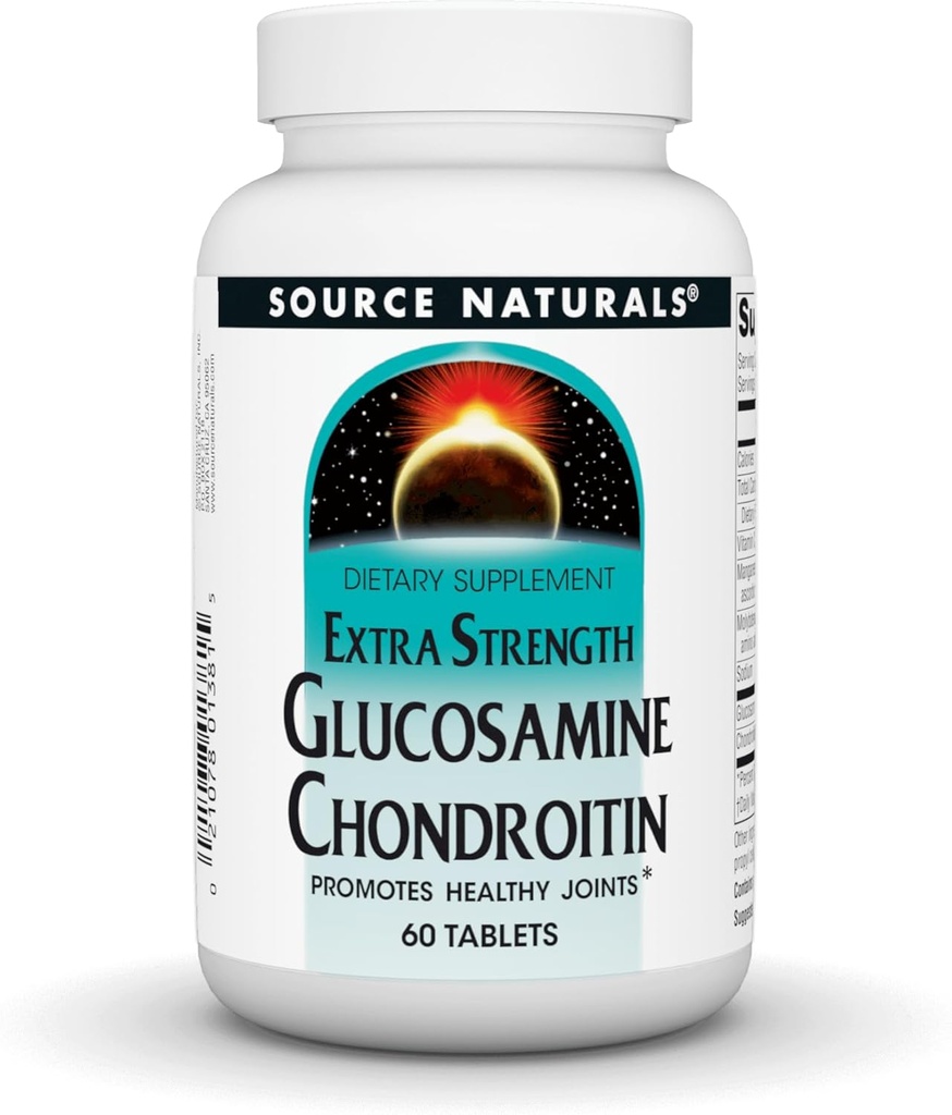 Lähde Naturals Extra Strength Glukosamiinikondroitiini, edistää terveellisiä niveliä*, 60 tablettia