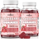 NEW AGE Karpalo Gummies Virtsateiden terveys Gumies 1000mg - Tukee rakko, munuaiset, UTI - kasvissyöjä (Cranberry 120 Count)