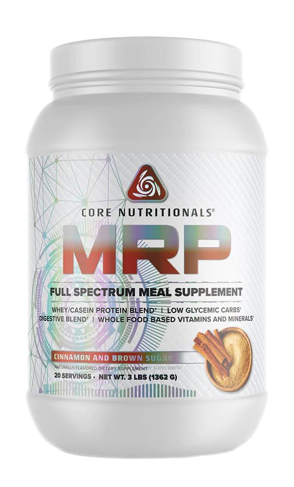 Core Nutritionals Platinum MRP Full Spectrum Meal Replacement, Sustained Release for All Day Amino Acid Support, 27G Protein, 20 portioner (Cinnamon och Brown Sugar)