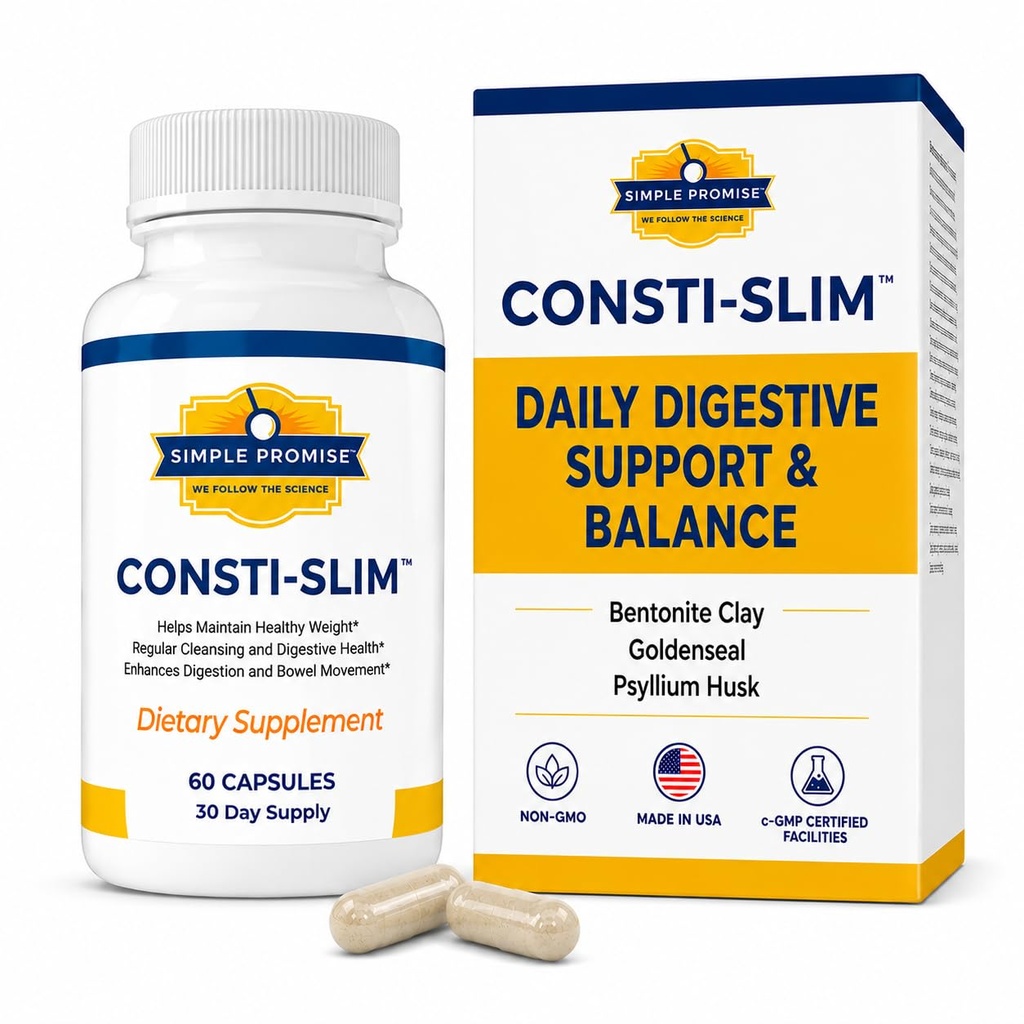 Yksinkertainen lupaus - Consti-Slim - Natural Ruoansulatus ja hyvinvointi tuki ... Edistää Terve Enzyme toiminta, 60 kapselia