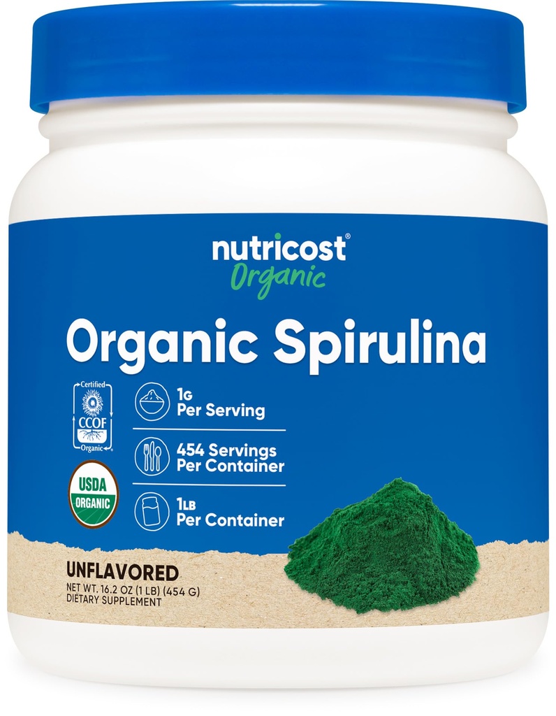 Nutricost Organic Spirulina Powder 454 Grams, 1LB - Ren, certifierad organisk Spirulina