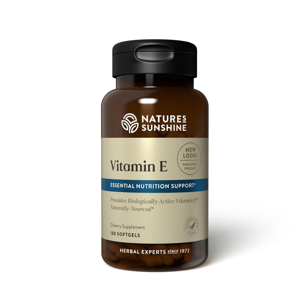 Nature's Sunshine Vitamiini E 100 IU, 180 Softgels