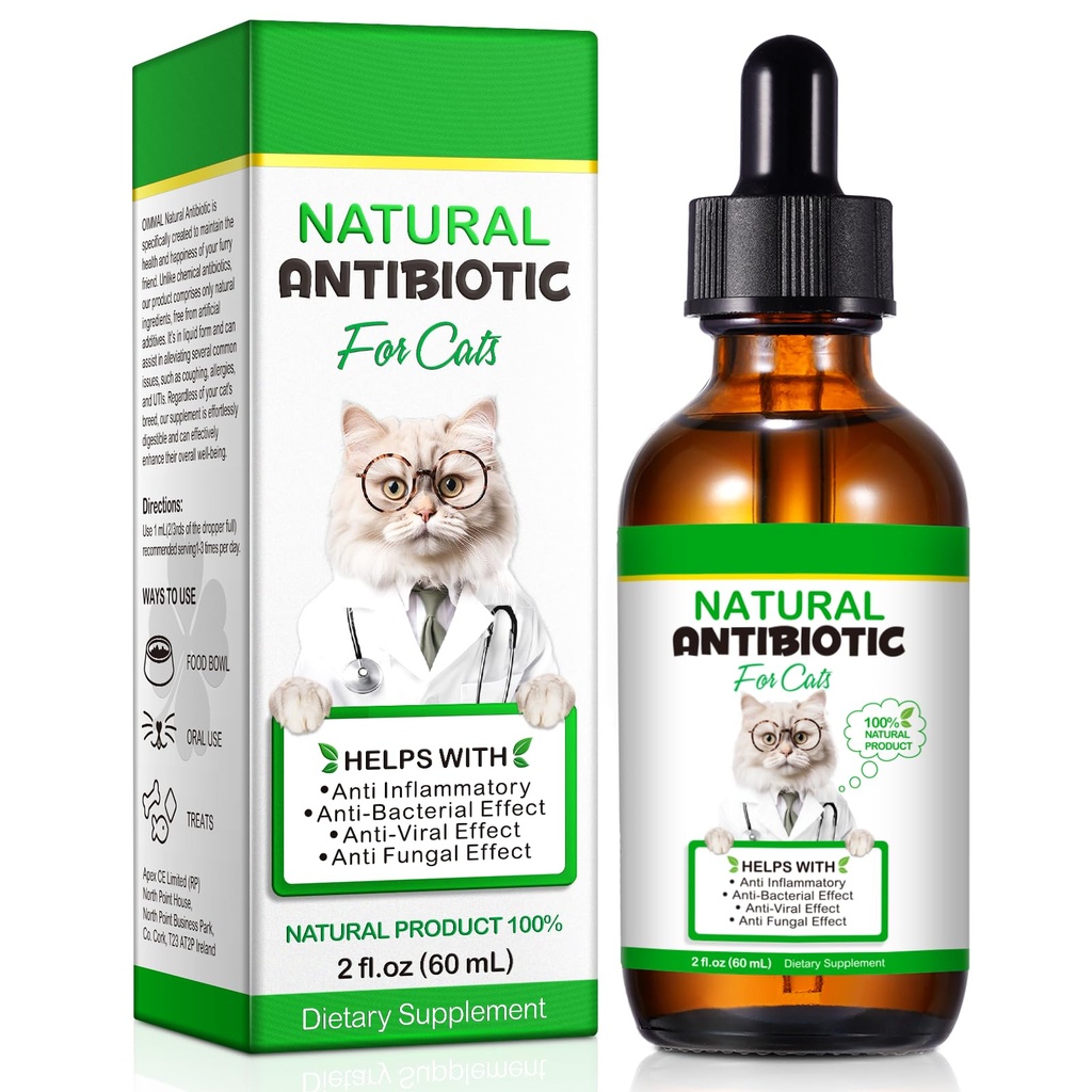 Kissa Antibiootit, Antibiootit kissoille, Natural Cat Antibiootit Multivitamiini kasviperäisten täydentää 60ml