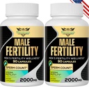 Hedelmällisyys lisäravinteet miehille, mies prenatal vitamiineja - Optimal Siittiöiden määrä, Motiliteetti ja vahvuus, 2000MG Miesten hedelmällisyys täydentää Maca Root for Conception - pakkaukset 2