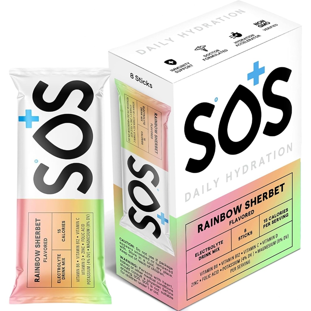 SOS Hydration Electrolyte Powder Stick Packs ...