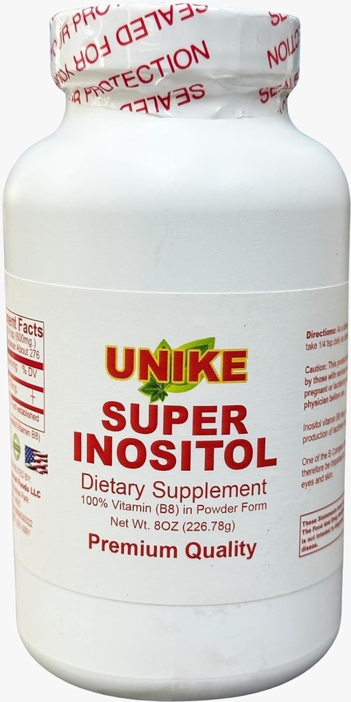 Super Inositol Dietary Supplement| Inositol (Vitamin B8) Pulver för hormonbalans, fertilitet och Ovarian Support| Gluten Free, Vegan 8 Oz (Pack of 1)