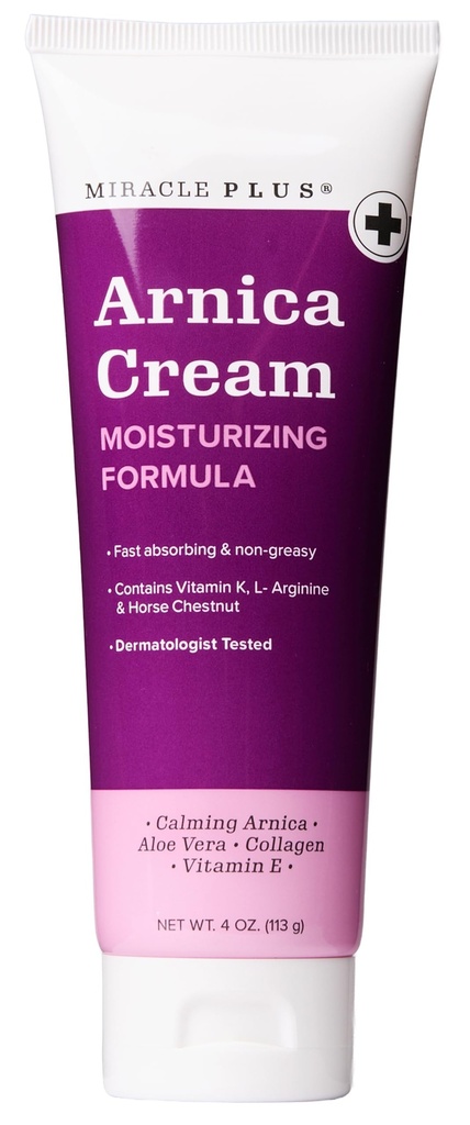 Miracle Plus Arnica Cream Bruise Relief Lotion mustelmilla ja turvotusta iholle Arnica Montana Extra Strength K-vitamiini Cream Kosteuttava Formula ihonhoito Gel kanssa hevosen Chestnut, 4 Fl Oz
