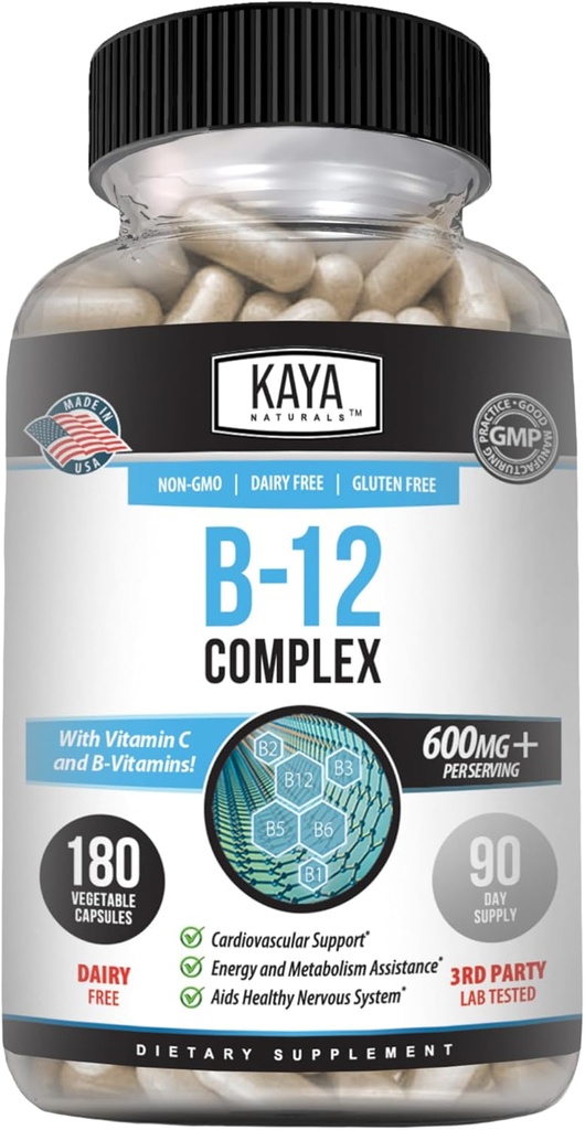 Kaya Naturals B-12 Complex ... Monivitamiinilisä naisille ja miehille... Energia ja aineenvaihdunta Booster...