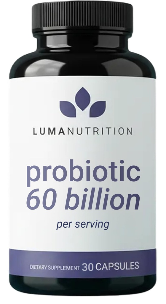 Luma Nutrition Probiootit 60 miljardia PMY Prebiootit - Probiootit naisille ja miehille - Formuloitu Dgestive Enzyme Health - Vegan & Gluteenittomat - 60 kapselia