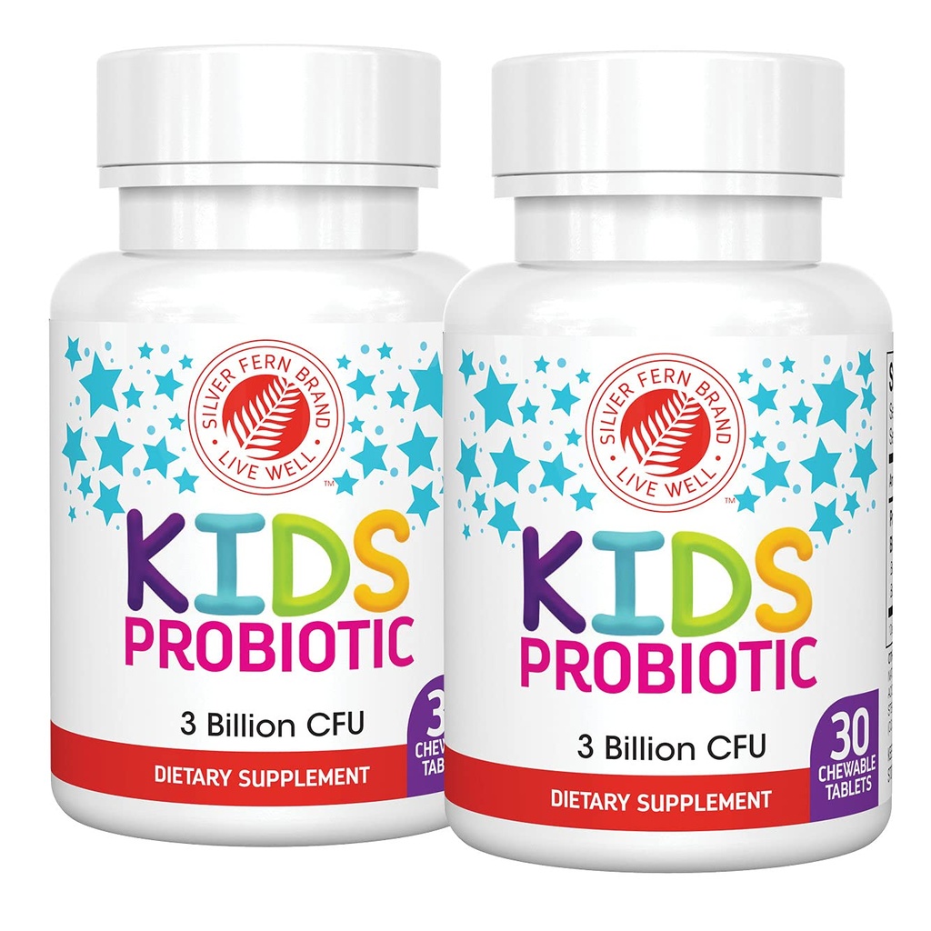 Hopea Fern Brand Kids Ultimate Probiootti - 2 pullot - 30 purutablettia Jokainen - sokeriton ja gluteeniton - Lasten ravintolisä - DNA & selviytymiskyky Varmennettu - Ruoansulatus- ja immuunituki