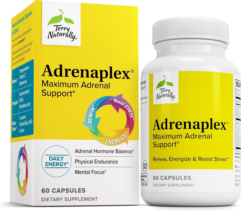 Terry Luonnollisesti Adrenaplex - Lisämunuaisen Gland Function Supplement - Glandulaarinen tuki täydentää vitamiineja C & B6 - Ravintolisä tukea terve lisämunuaisen toiminta - 60 kapselia