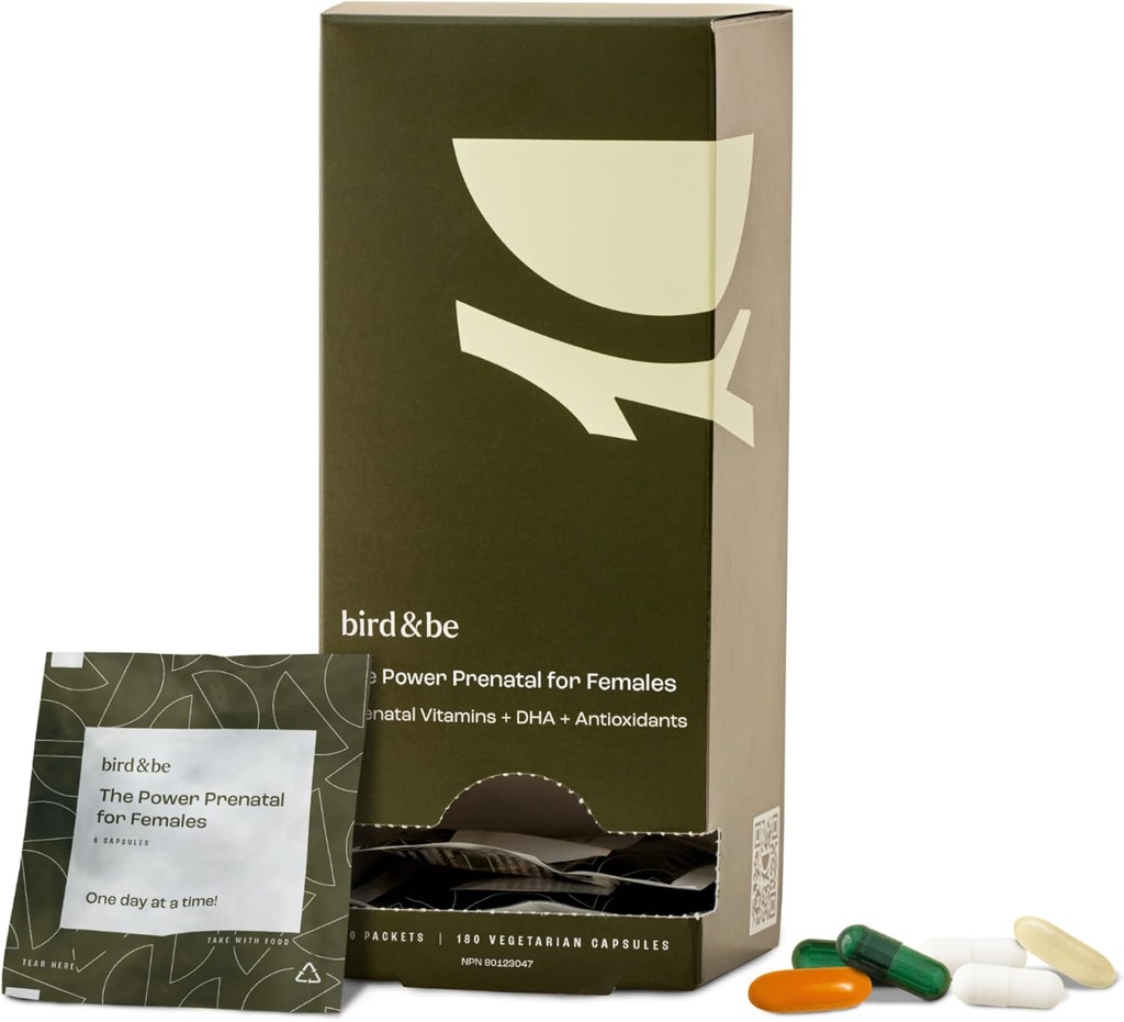 lintu &be The Power Prenatal for females - hedelmällisyys tuki Algae Oil DHA (Omega-3), CoQ10 ja N-Acetyl Cysteine - 30 päivän toimitus