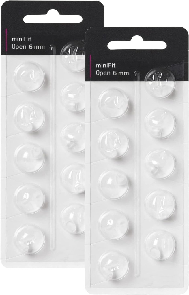 Kuulolaitteet Oticon-korvaajille, Oticon Minifit Open Vent Bass Domes (6 mm/2 pakkaus), Universal Domes Oticon-kuulolaitteet tarvikkeet.