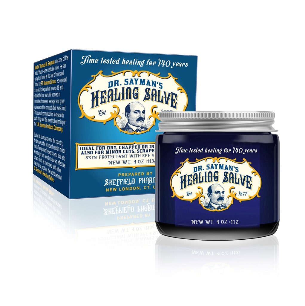 Tohtori Sayman's Healing Salve ... Alkuperäinen ihonhoitovoide ja ihonhoitovoide/Suora kutiavalle, kuivalle ja herkälle iholle/hoidoille murtuneet jalat, rough heels and Chapped Lips (4oz.)