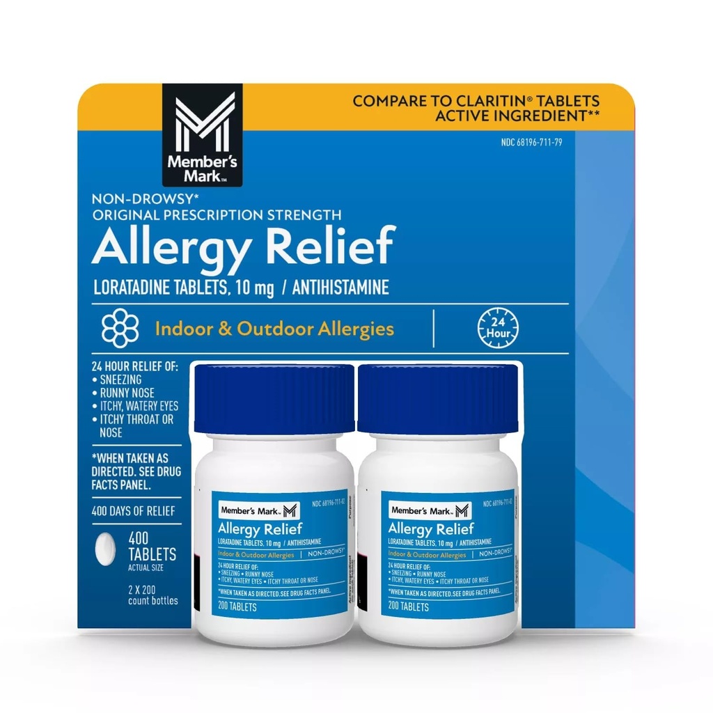 Jäsenen Mark allergia Loratadine 10mg Antihistamiini (vertaa Claritin),Tablet, 400- Count