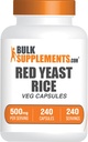 BulkSupplements.com Red Yeast Rice Capsules - Red Yeast Rice Supplement, Herbal Supplement - Vegan, 1 kapsel per servering, 240 Veg Capsules (Pack of 1)