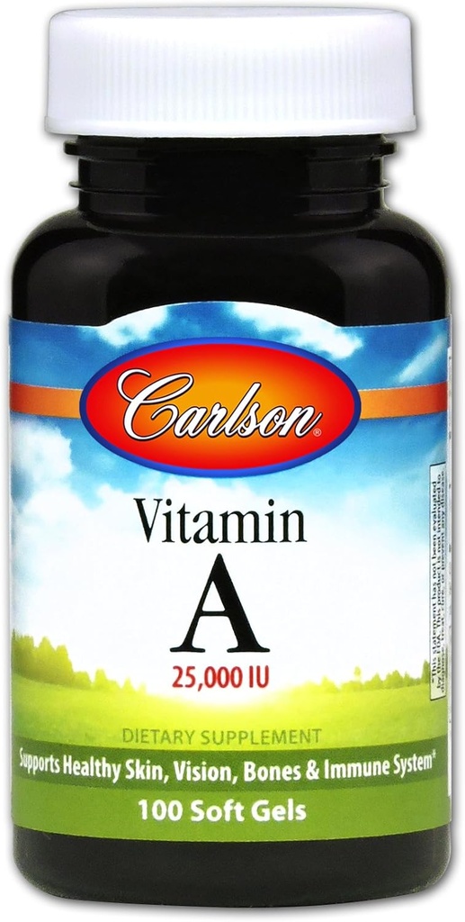 Carlson Laboratories - A-vitamiini, 25 000 IU, 100 softgelia