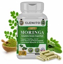 Moringa-kapselit, puhdas lehtijauhe, vihreät superruoka, energia, aineenvaihdunta, ja immunosupport, ei-GMO, vegaaninen, gluteeniton - 120 kapselia