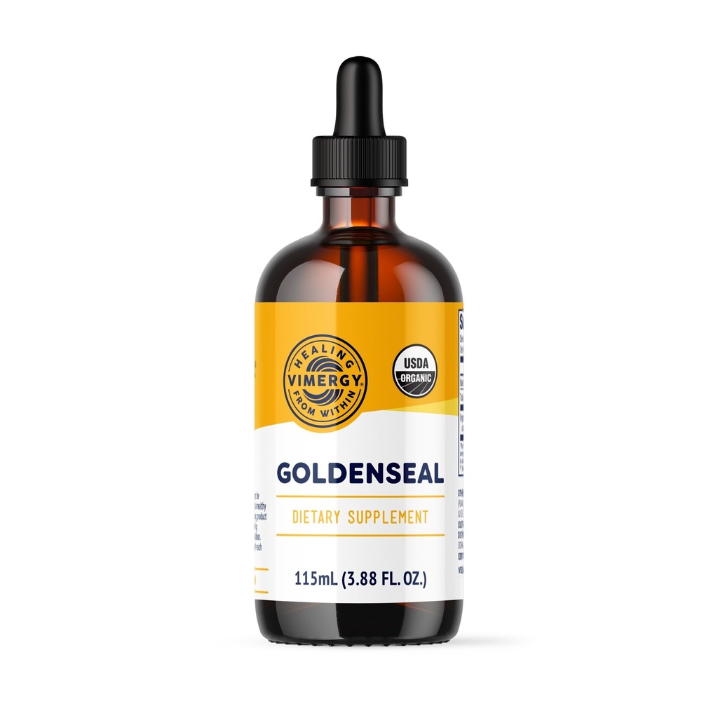 Vimergy Goldenseal Tincture Herbal Supplement - (57 portioner) 10:1 Extract Equivalent av 2000mg Herbal Equivalent - USDA Organic, Vegan, Alkoholfri Golden Seal ört Drops Great for Tea (115 ml)