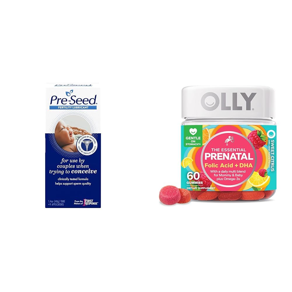 Preseed Fertility Lubricant ja Olly Prenatal Gummy Multivitamiini Omega 3 DHA, 60
