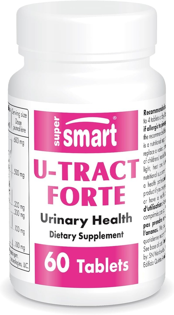 Supersmart U-Tract Forte (Advanced Formula) - D-Mannose, CranMax Cranberry konsentraatti, Voikukka juuri - yrttien täydennysosa ...