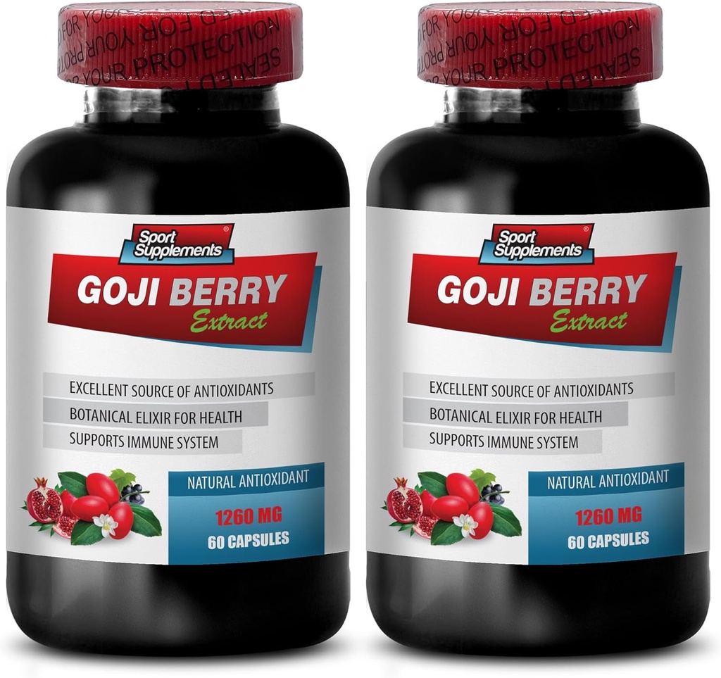 Immuuni puolustus - Goji Berry Extract Complex - Natural Vitality Pills, Tehokas antioksidantti, Pomegranaattiuute, Body Detox Complex, kokonaisvaltainen hyvinvointi tuki, Natural Energy Boost, 2 Bot 120 Caps