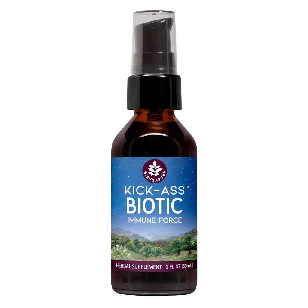 ToivoisinGarden Yrtit Kick-Ass Biotic Immune Hero - Plant-Based Herbal Biotic Formula Usnea Lichen, Hops, Echinacea & Goldenseal, tukee terve Immuuni, hengitysteiden ja lymph System Toiminto, 2oz
