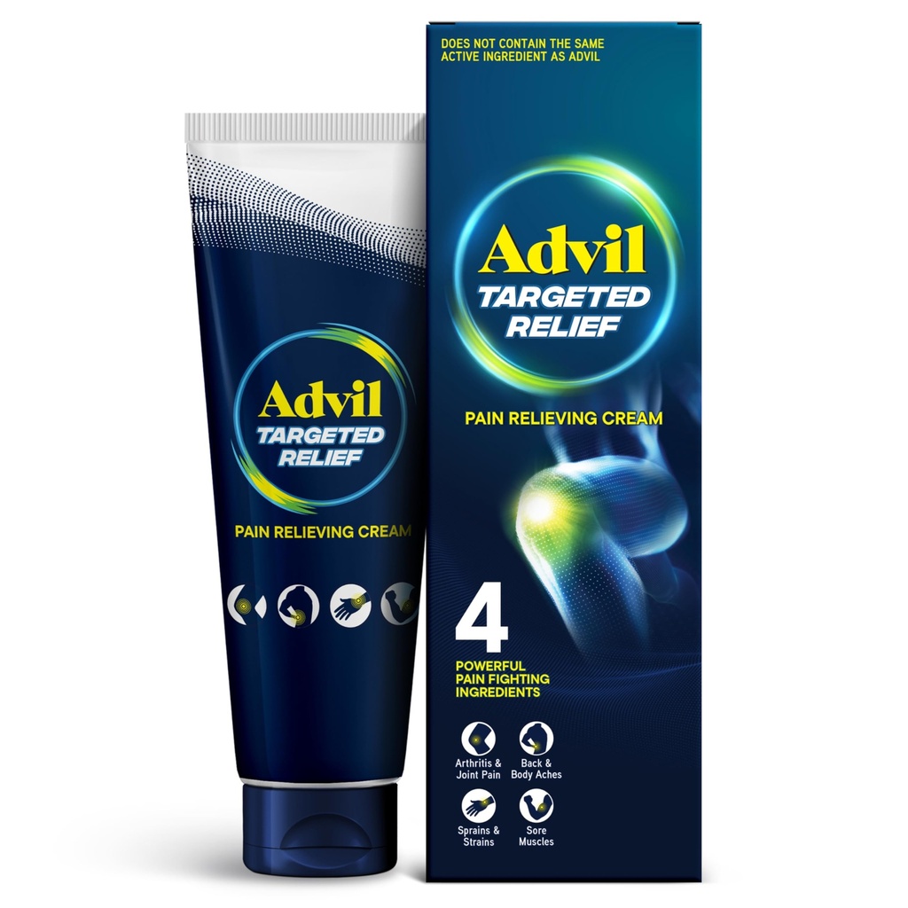 Advil Targeted Response Pain Relieving Cream, jopa 8 tuntia voimakas lievittää lievän niveltulehduskipu, nivelkipu, alaselkäkipu ja lihaskipu - 4 oz
